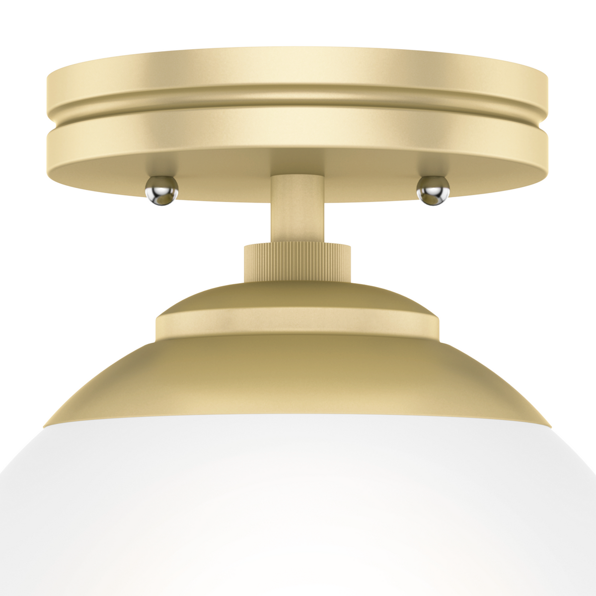 Hepburn 8-inch 1-light Modern Brass Semi-Flush Mount with Cased White Glass