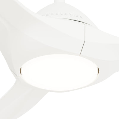 Casablanca 56 inch Surea ENERGY STAR® Fresh White Damp Rated Ceiling Fan with LED Light Kit and Wall Control and Handheld Remote