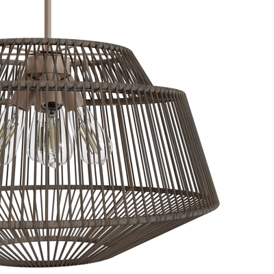 Brookhollow 24.5-inch 4-light Sable Rattan and Sable Pendant with Rattan Shade