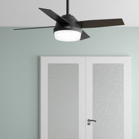 44 inch Dempsey Matte Black Ceiling Fan with LED Light Kit and Handheld Remote
