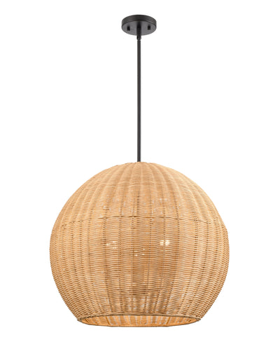 19'' Elise Matte Black 3 Light Pendant