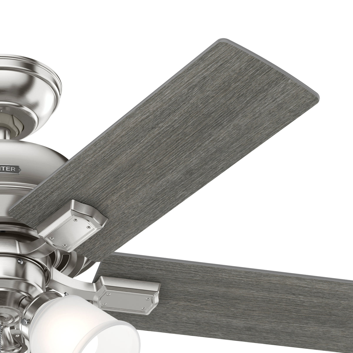 44 inch Crystal Peak Brushed Nickel Ceiling Fan with LED Light Kit and Pull Chain