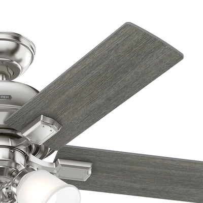 44 inch Crystal Peak Brushed Nickel Ceiling Fan with LED Light Kit and Pull Chain