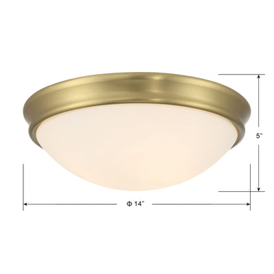 5'' Baumann Vintage Brass 3 Light Flush Mount