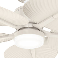 Casablanca 52 inch Coveview ENERGY STAR® Cream Damp Rated Ceiling Fan with LED Light Kit and Wall Control and Handheld Remote