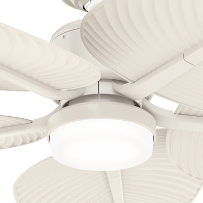 Casablanca 52 inch Coveview ENERGY STAR® Cream Damp Rated Ceiling Fan with LED Light Kit and Wall Control and Handheld Remote