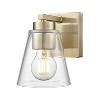 6.75-inch Strayhan Modern Gold 1-Light Clear Glass Wall Sconce