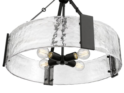 21'' Rezi Matte Black 4 Light Pendant