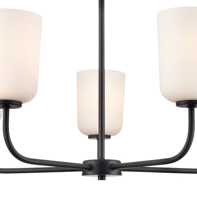 11'' Laphia Matte Black 5 Light Chandelier