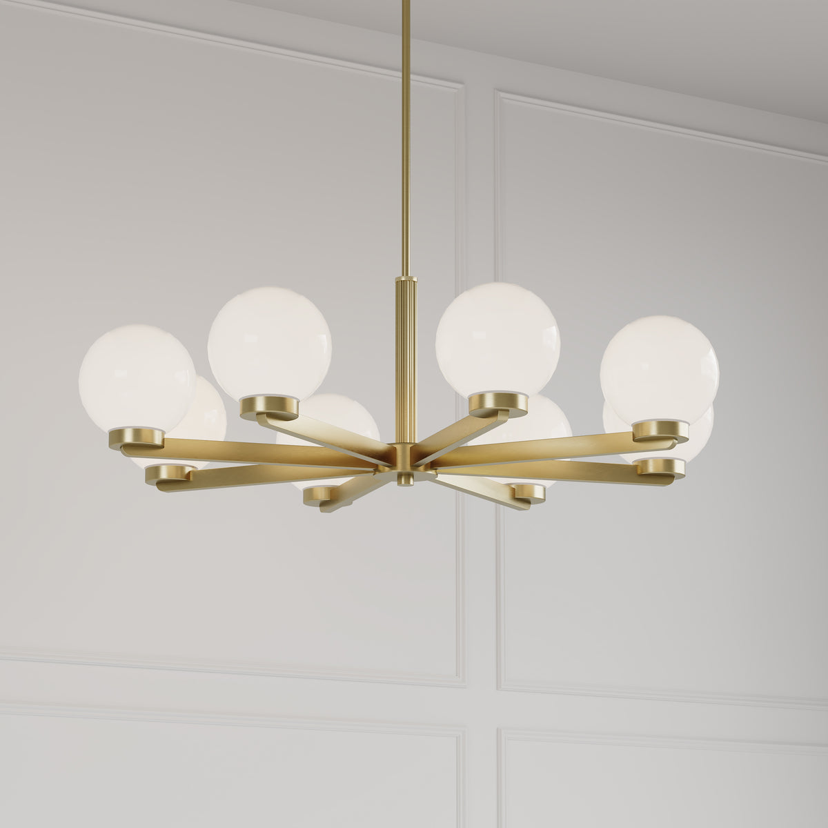 10.5'' Ardeva Vintage Brass 8 Light Chandelier