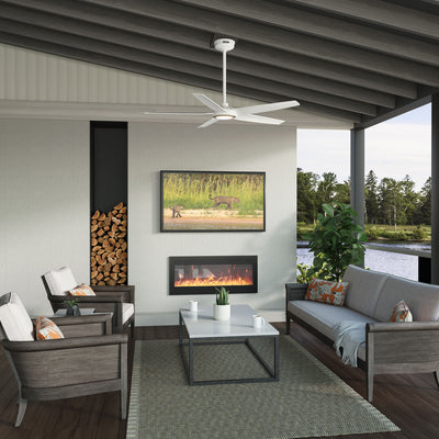 52 inch Zentech Wi-Fi ENERGY STAR® Fresh White Damp Rated Ceiling Fan with LED Light Kit and Handheld Remote