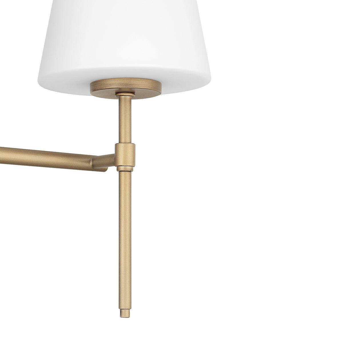 Camelia Stem 24-inch 3-light Luxe Gold and Cased White Glass Vanity Light with Cased White Glass