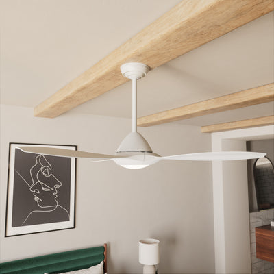 Casablanca 56 inch Surea ENERGY STAR® Fresh White Damp Rated Ceiling Fan with LED Light Kit and Wall Control and Handheld Remote