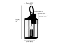 8.75'' Halston Powder Coated Black 3 Light Lantern