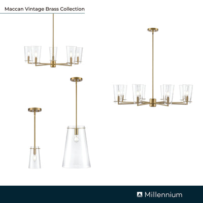 10.25'' Maccan Vintage Brass 8 Light Chandelier