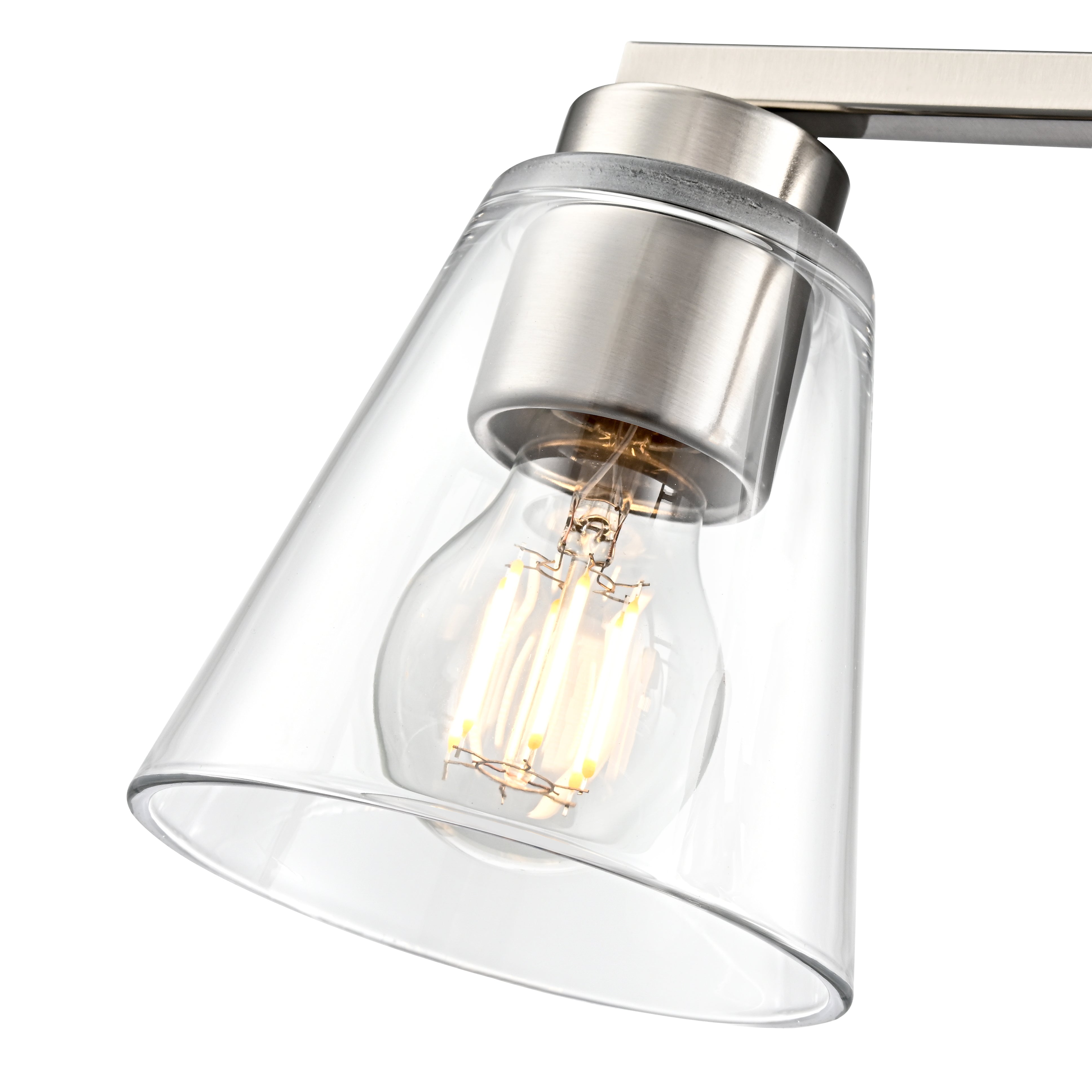 22-inch Strayhan Brushed Nickel 3-Light Clear Glass Bathroom Vanity Light