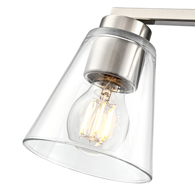 22-inch Strayhan Brushed Nickel 3-Light Clear Glass Bathroom Vanity Light