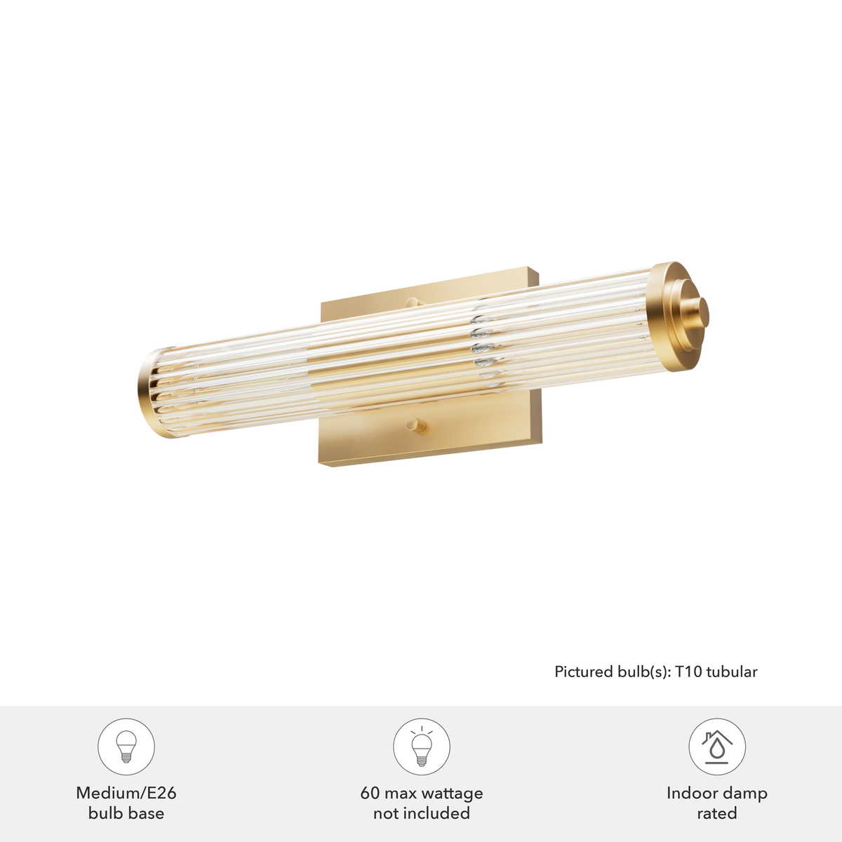Holly Grove 18-inch 2-light Alturas Gold Vanity Light with Clear Glass