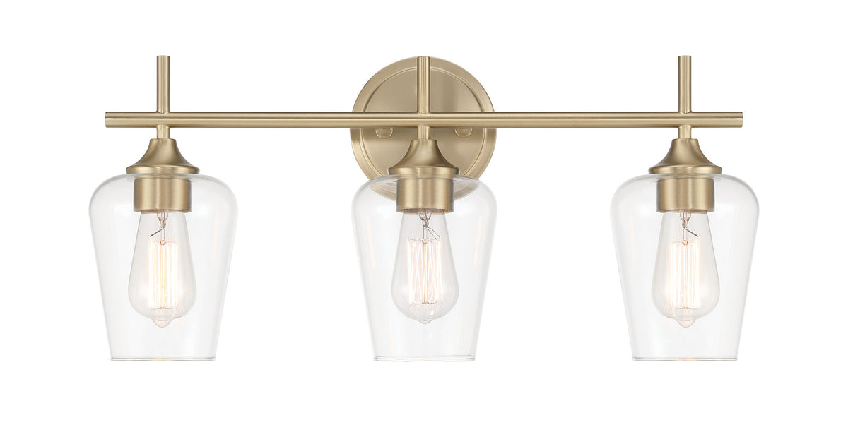 22'' Ashford Modern Gold 3 Light Bath Vanity