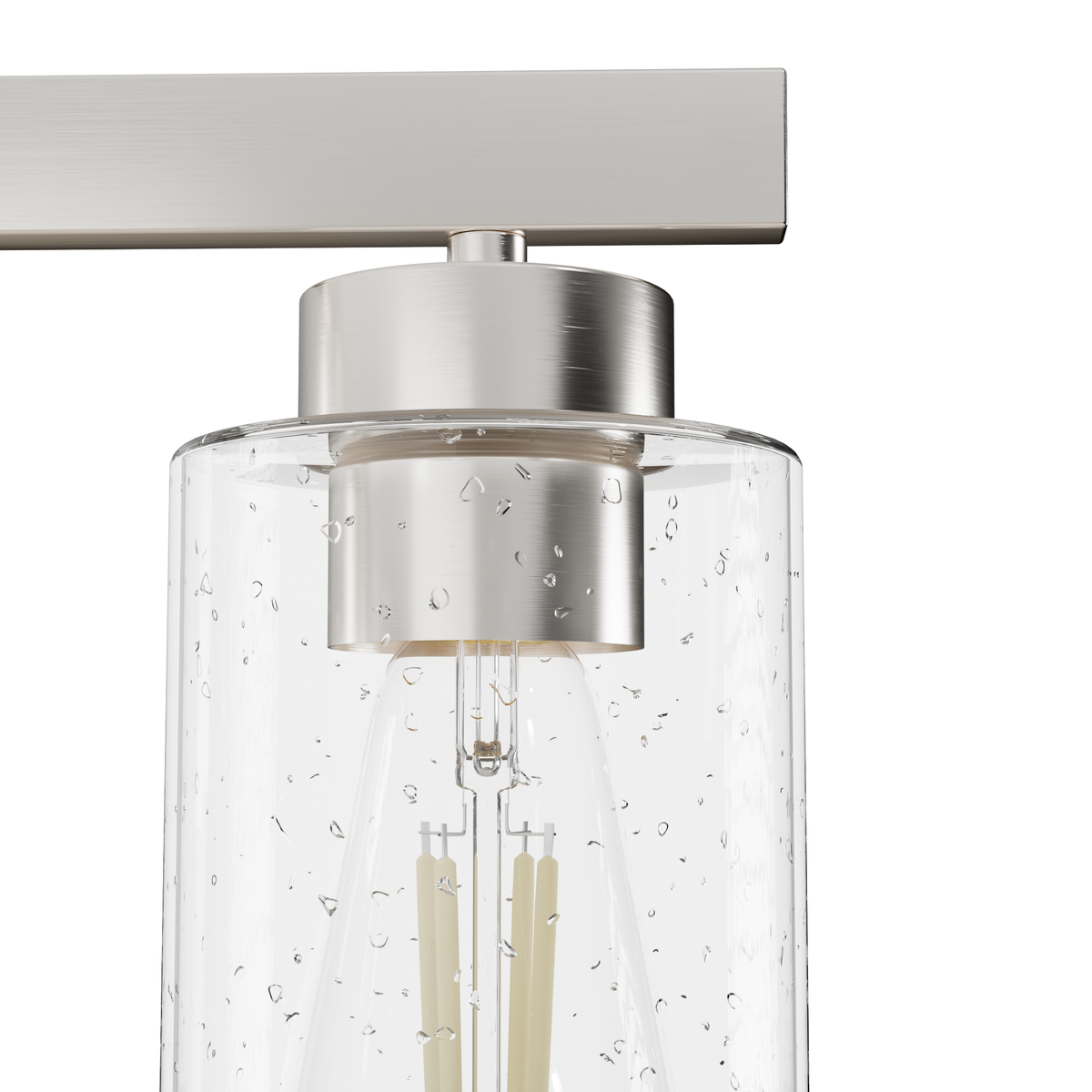 Hartland 31-inch 4-light Brushed Nickel Vanity Light with Seeded Glass