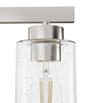 Hartland 31-inch 4-light Brushed Nickel Vanity Light with Seeded Glass