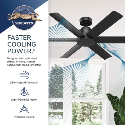 52 inch Kennicott Fresh White Damp Rated Ceiling Fan and Wall Control