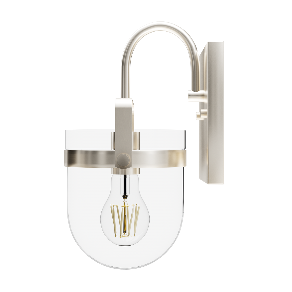 Karloff 13-inch 1-light Brushed Nickel Wall Sconce with Clear Glass