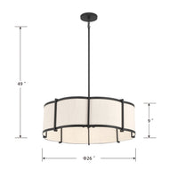 9'' Marlbeck Matte Black 4 Light Pendant