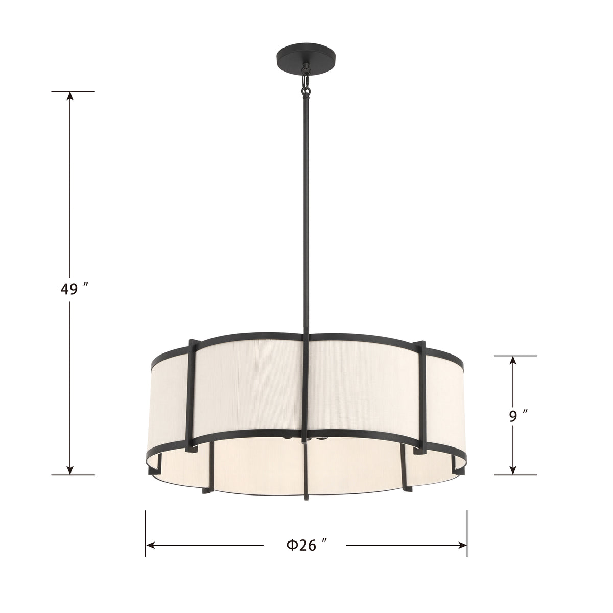 9'' Marlbeck Matte Black 4 Light Pendant