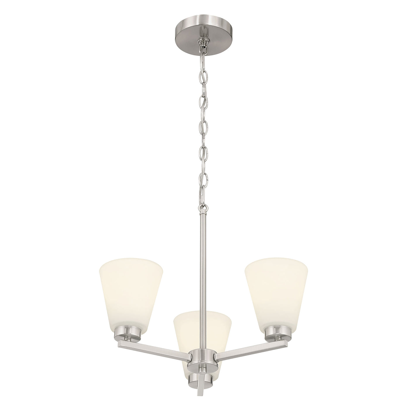 14.75'' Strayhan Brushed Nickel 3 Light Chandelier