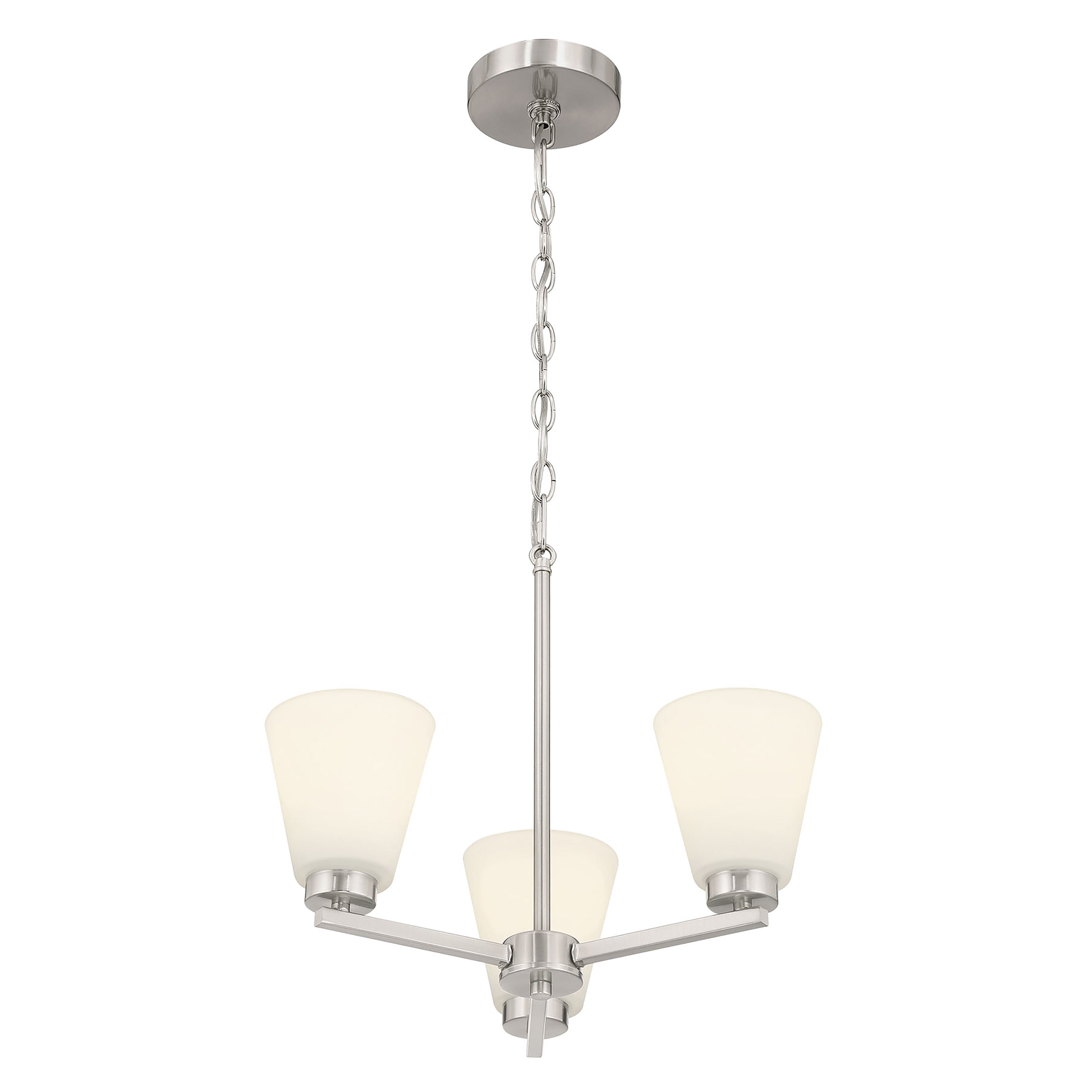 14.75'' Strayhan Brushed Nickel 3 Light Chandelier