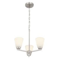 14.75'' Strayhan Brushed Nickel 3 Light Chandelier
