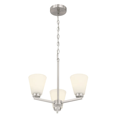 14.75'' Strayhan Brushed Nickel 3 Light Chandelier