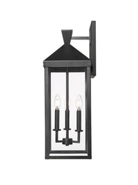 9'' Yates Powder Coated Black 3 Light Wall Sconce