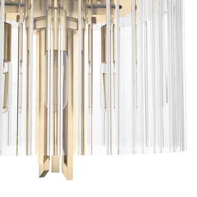 Gatz 13-inch 4-light Alturas Gold Flush Mount Ceiling Light with Clear Fluted Glass