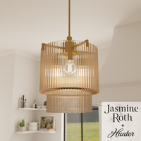 Ontario 17-inch 3-light Luxe Gold Pendant with Amber Glass