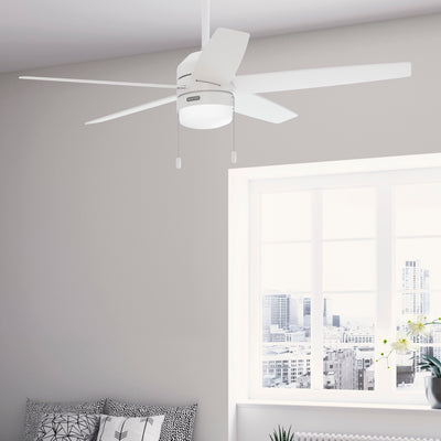 52 inch Bardot Fresh White Ceiling Fan with LED Light Kit and Pull Chain