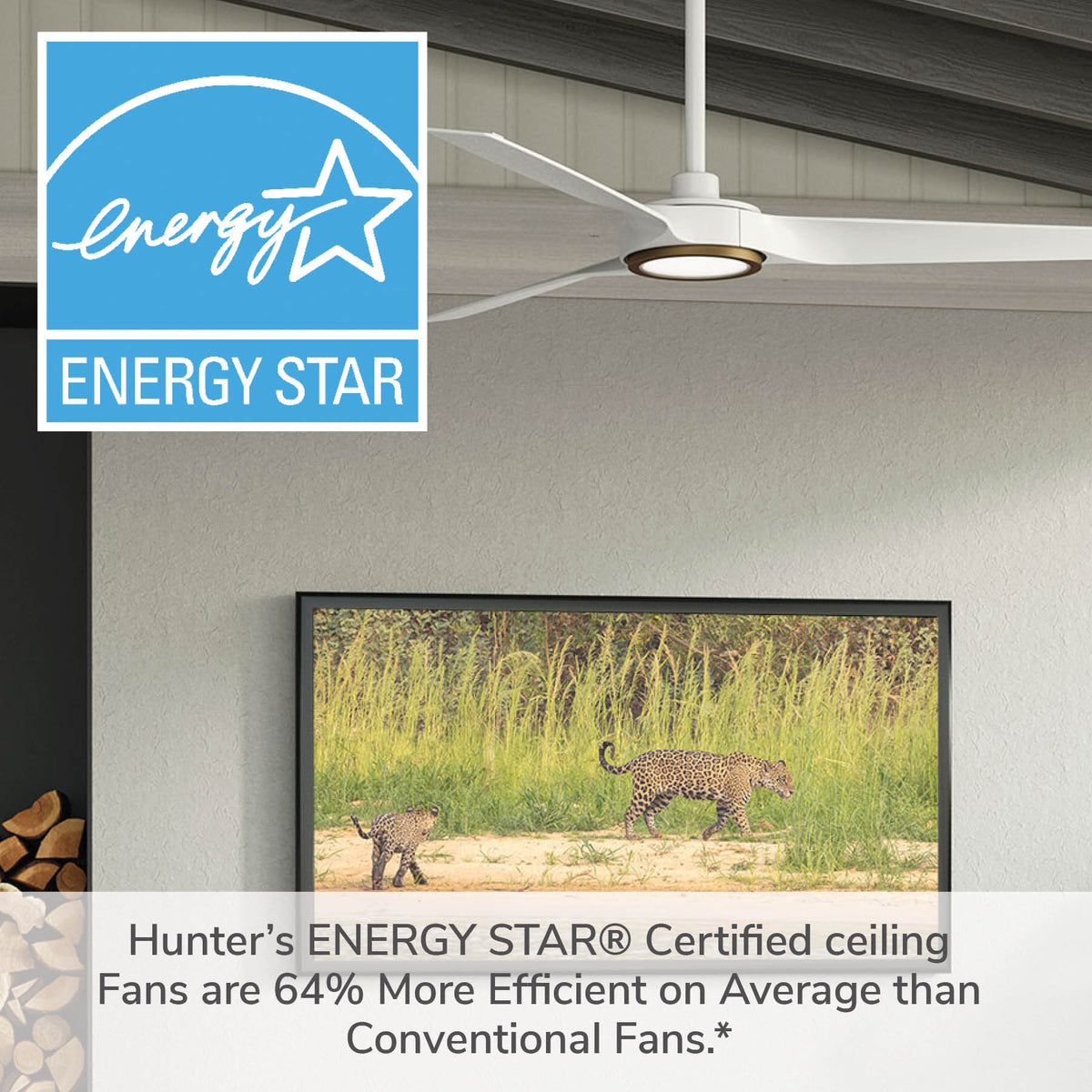 52 inch Zentech Wi-Fi ENERGY STAR® Fresh White Damp Rated LED Ceiling Fan with Remote