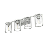 Astwood 33.25-inch 4-light Brushed Nickel Vanity Light with Clear Glass