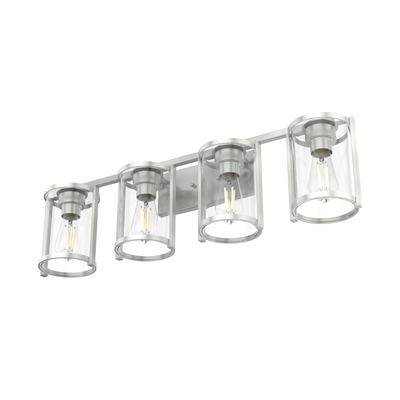Astwood 33.25-inch 4-light Brushed Nickel Vanity Light with Clear Glass