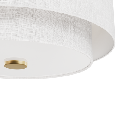 Brookside 13-inch 2-light Luxe Gold Flush Mount Ceiling Light with Frosted Glass