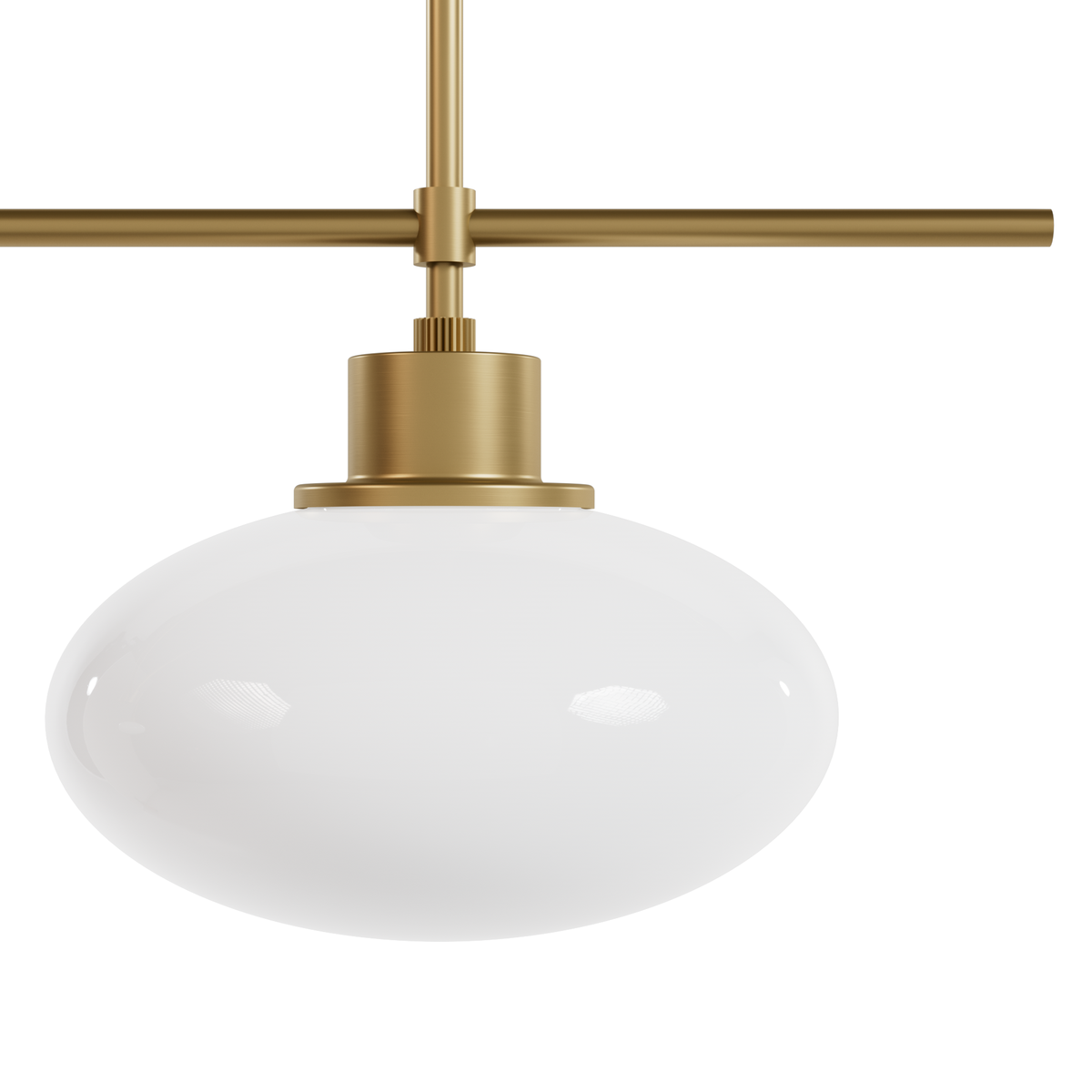 Getty 52-inch 2-light Luxe Gold Linear Chandelier with Cased White Glass