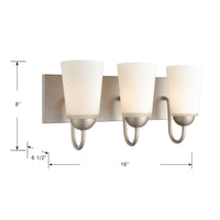 16'' Ivey Lake Satin Nickel 3 Light Bath Vanity