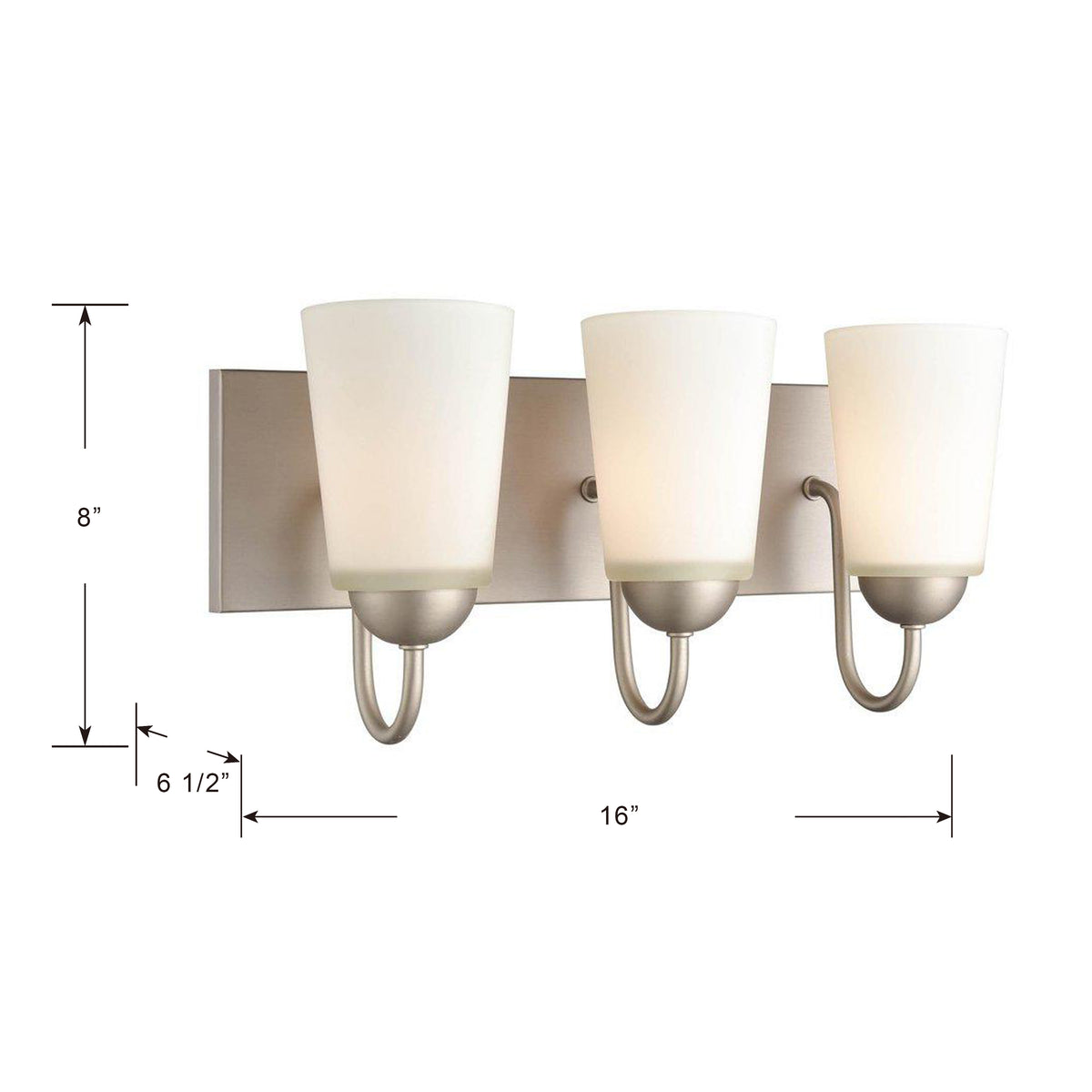 16'' Ivey Lake Satin Nickel 3 Light Bath Vanity