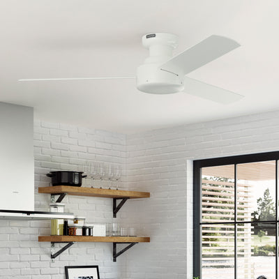 52 inch Presto Matte White Low Profile Ceiling Fan and Wall Control