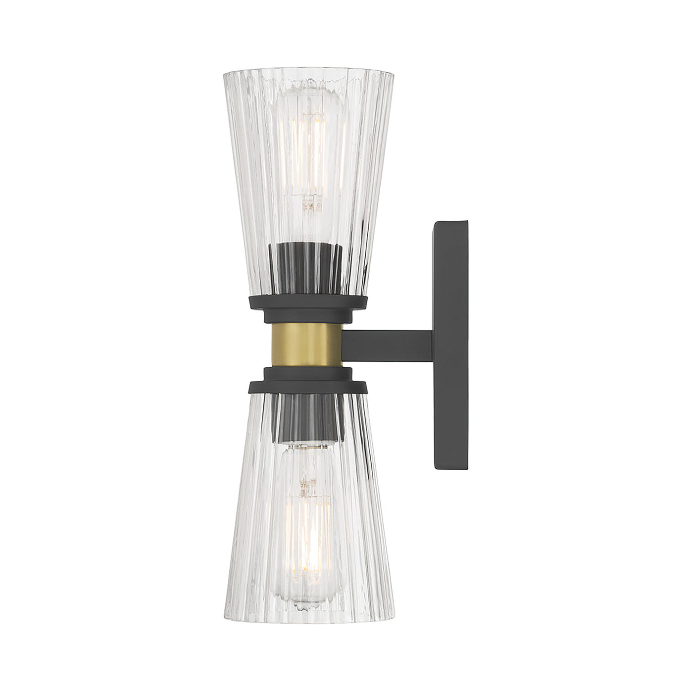 4.25'' Lustria Matte Black 2 Light Wall Sconce
