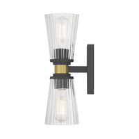 4.25'' Lustria Matte Black 2 Light Wall Sconce
