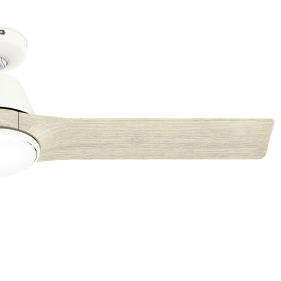 52 inch Aeronaut Wi-Fi ENERGY STAR® Matte White Damp Rated Ceiling Fan with LED Light Kit and Handheld Remote