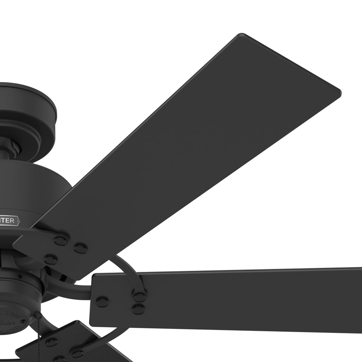52 inch Gilrock Matte Black Ceiling Fan and Pull Chain