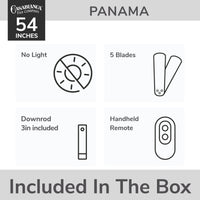 Casablanca 54 inch Panama ENERGY STAR® Brushed Nickel Ceiling Fan with Handheld Remote